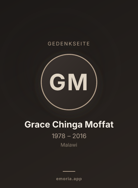 Gedenkportrait von Grace Chinga Moffat