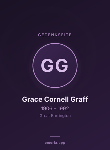 Gedenkportrait von Grace Cornell Graff