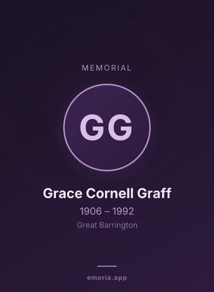Memorial portrait of Grace Cornell Graff