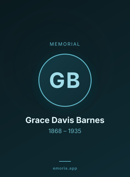 Memorial portrait of Grace Davis Barnes