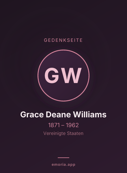 Gedenkportrait von Grace Deane Williams