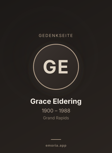 Gedenkportrait von Grace Eldering