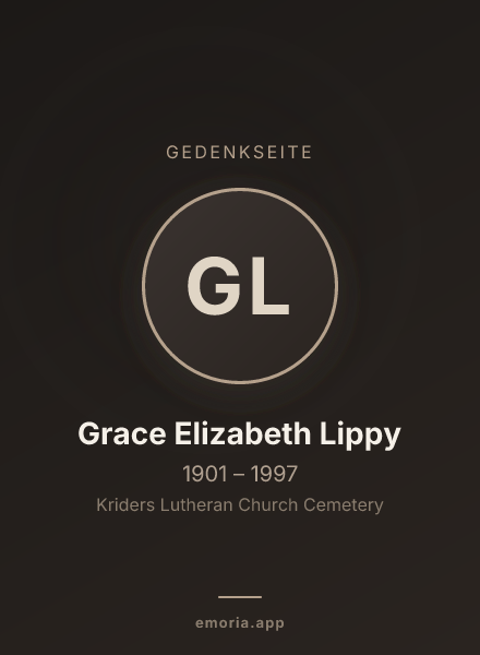 Gedenkportrait von Grace Elizabeth Lippy