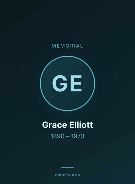 Memorial portrait of Grace Elliott