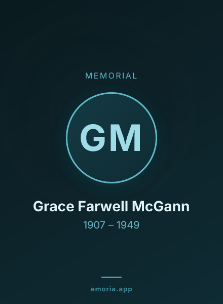 Memorial portrait of Grace Farwell McGann