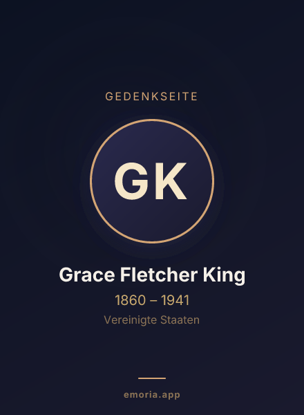 Gedenkportrait von Grace Fletcher King