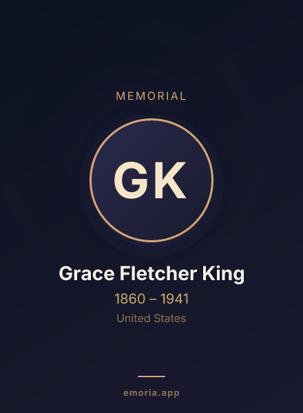 Memorial portrait of Grace Fletcher King