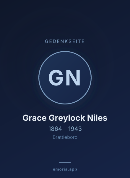 Gedenkportrait von Grace Greylock Niles