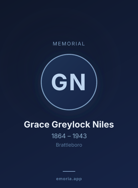 Memorial portrait of Grace Greylock Niles