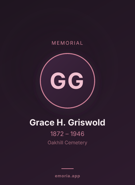 Memorial portrait of Grace H. Griswold