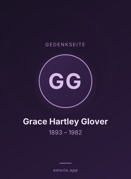 Gedenkportrait von Grace Hartley Glover