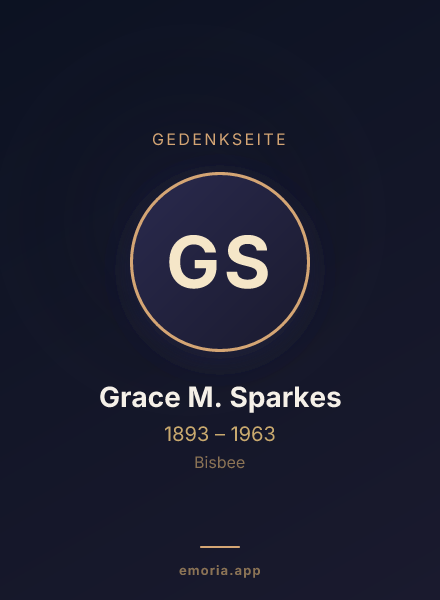 Gedenkportrait von Grace M. Sparkes