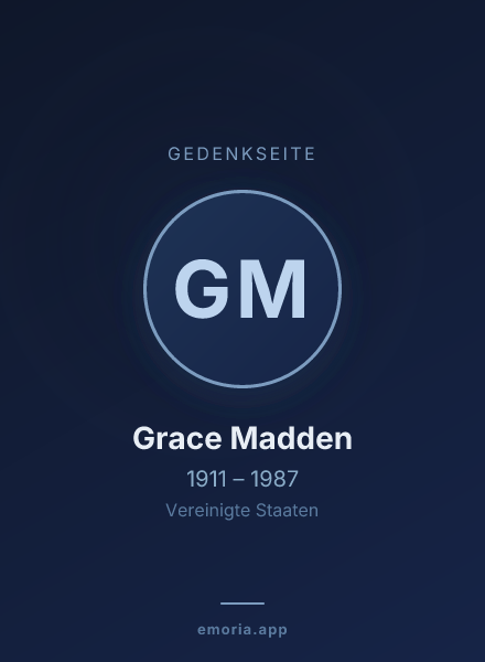 Gedenkportrait von Grace Madden