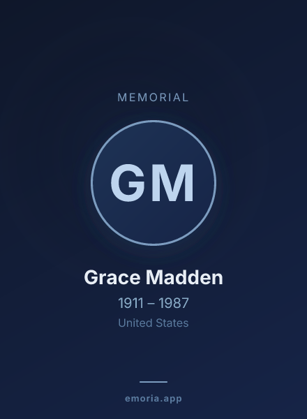 Memorial portrait of Grace Madden