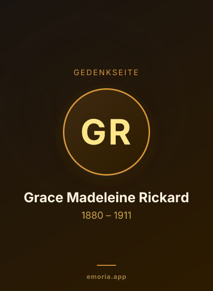 Gedenkportrait von Grace Madeleine Rickard