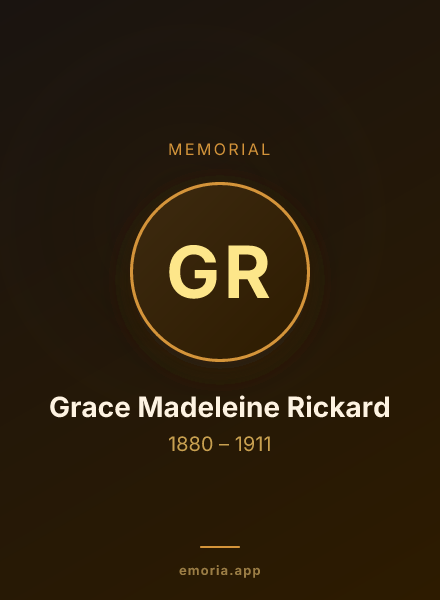 Memorial portrait of Grace Madeleine Rickard