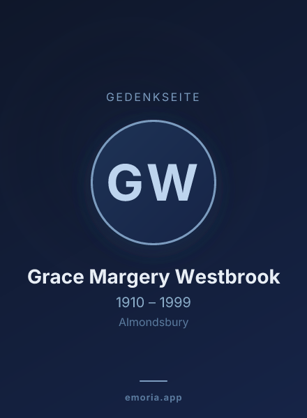 Gedenkportrait von Grace Margery Westbrook