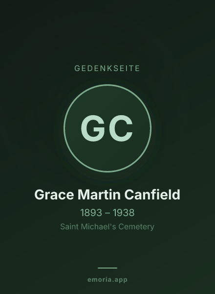 Gedenkportrait von Grace Martin Canfield