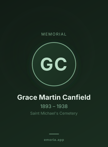 Memorial portrait of Grace Martin Canfield