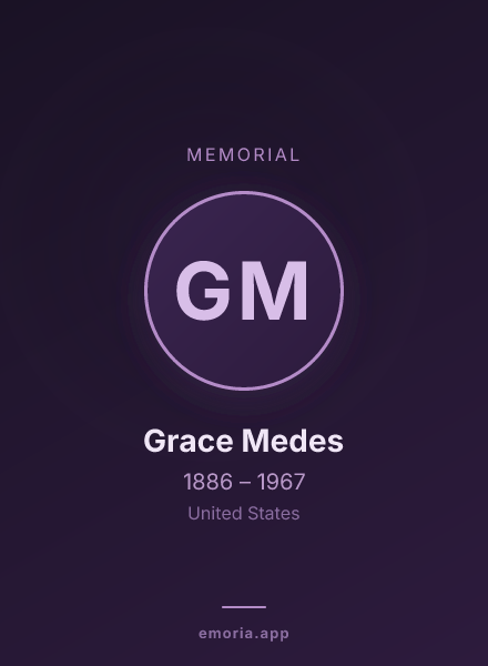 Memorial portrait of Grace Medes