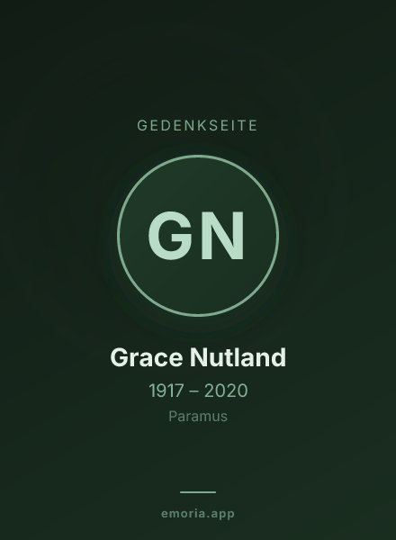 Gedenkportrait von Grace Nutland