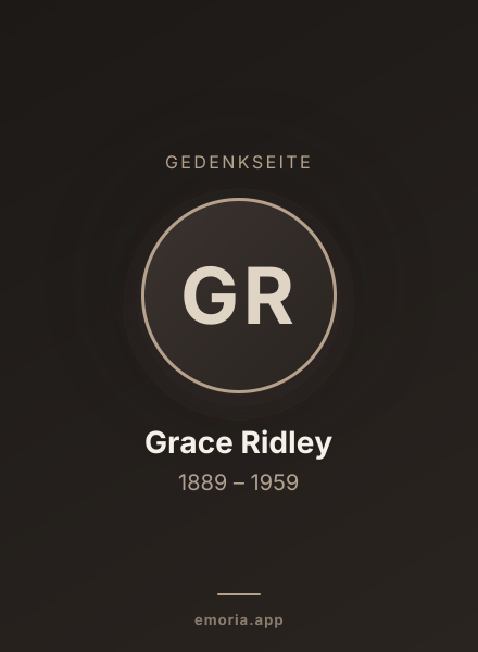 Gedenkportrait von Grace Ridley