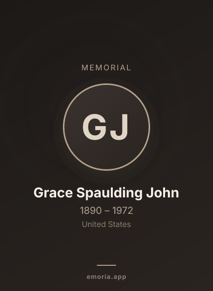 Memorial portrait of Grace Spaulding John