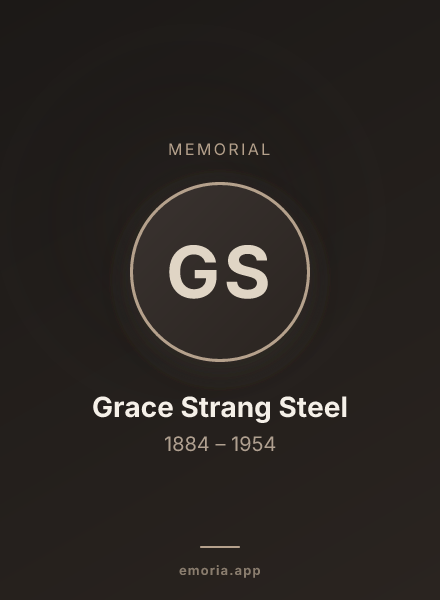 Memorial portrait of Grace Strang Steel