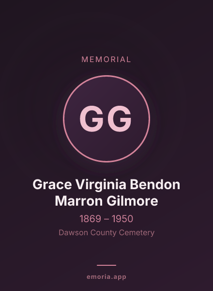Memorial portrait of Grace Virginia Bendon Marron Gilmore