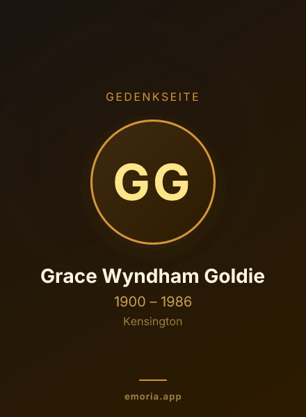Gedenkportrait von Grace Wyndham Goldie