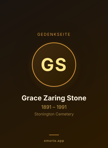 Gedenkportrait von Grace Zaring Stone