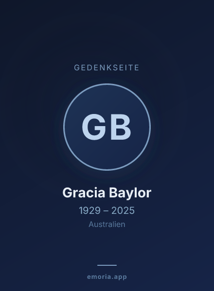 Gedenkportrait von Gracia Baylor