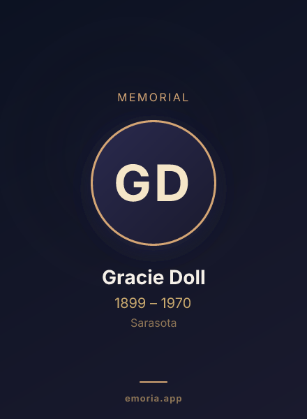 Memorial portrait of Gracie Doll