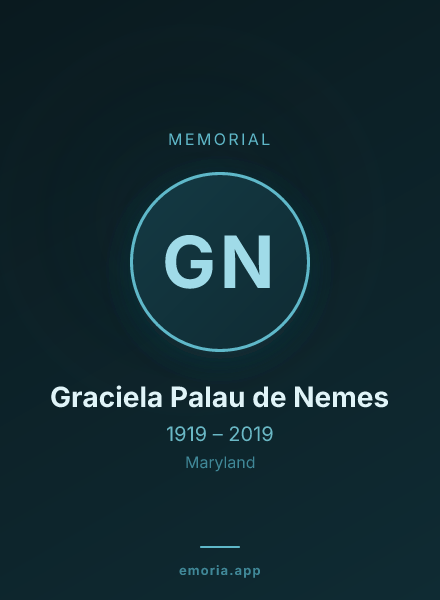 Memorial portrait of Graciela Palau de Nemes