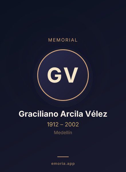 Memorial portrait of Graciliano Arcila Vélez