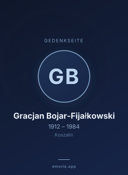 Gedenkportrait von Gracjan Bojar-Fijałkowski