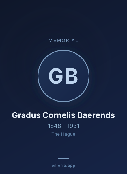 Memorial portrait of Gradus Cornelis Baerends