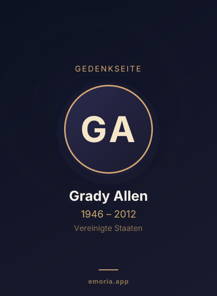 Gedenkportrait von Grady Allen