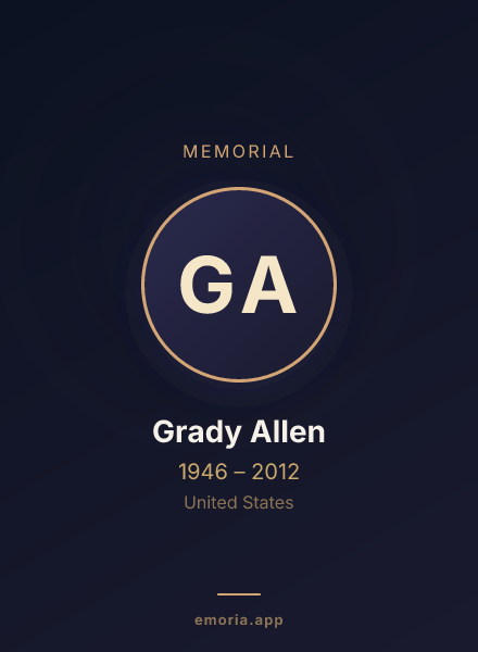 Memorial portrait of Grady Allen