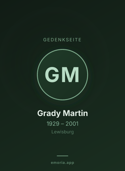 Gedenkportrait von Grady Martin