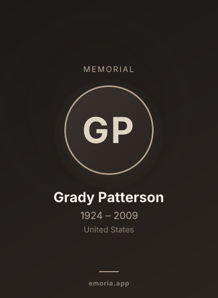 Memorial portrait of Grady Patterson