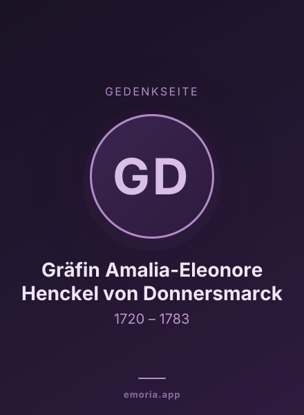 Gedenkportrait von Gräfin Amalia-Eleonore Henckel von Donnersmarck