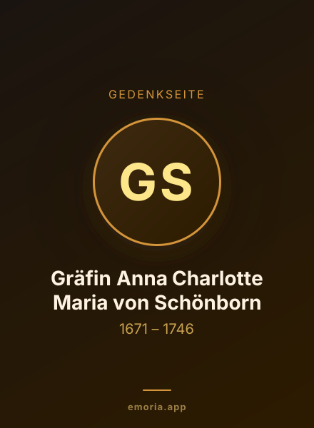 Gedenkportrait von Gräfin Anna Charlotte Maria von Schönborn