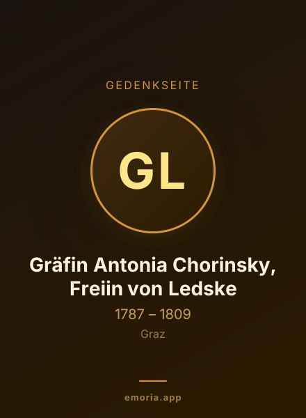 Gedenkportrait von Gräfin Antonia Chorinsky, Freiin von Ledske