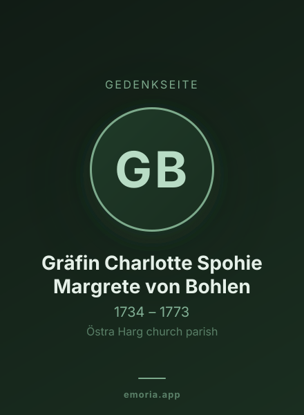 Gedenkportrait von Gräfin Charlotte Spohie Margrete von Bohlen