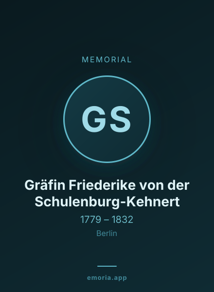 Memorial portrait of Gräfin Friederike von der Schulenburg-Kehnert
