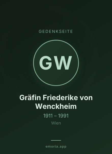 Gedenkportrait von Gräfin Friederike von Wenckheim