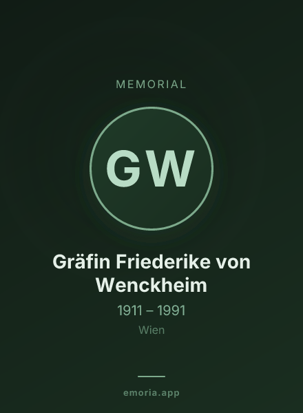 Memorial portrait of Gräfin Friederike von Wenckheim