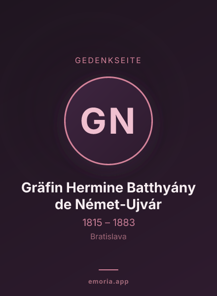 Gedenkportrait von Gräfin Hermine Batthyány de Német-Ujvár
