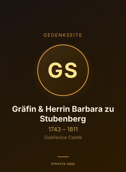 Gedenkportrait von Gräfin & Herrin Barbara zu Stubenberg
